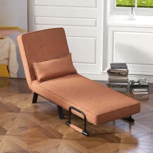 Costway Convertible Single Folding Sofa Bed Sleep Chair w/ 6 Positions Adjustable Backrest