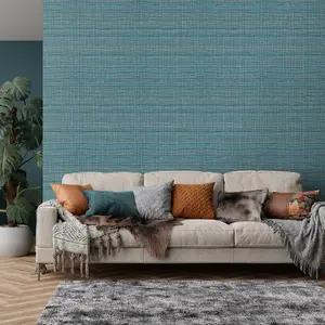 Galerie Pepper Fondo Teal Wild Grass Effect Wallpaper