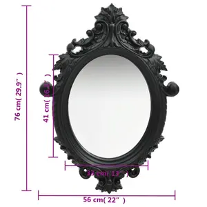 Ginn Oval Wall Mirror Black