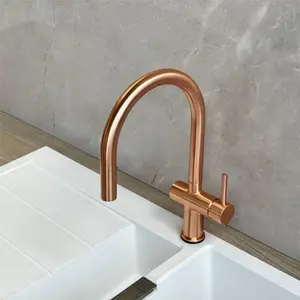 Liquida W19CP Single Lever Pull Out Head Copper Kitchen Mixer Tap