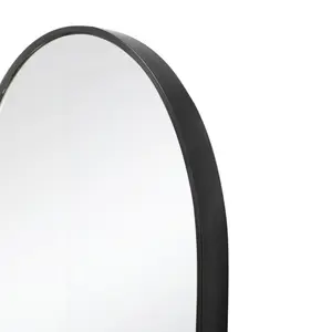 Loy Oval Metal Framed Wall Mounted Vanity Mirror Black