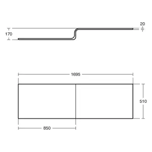 Ideal Standard Tempo cube Matt White Left or right-handed Rectangular Front Bath panel (H)51cm (W)169.5cm