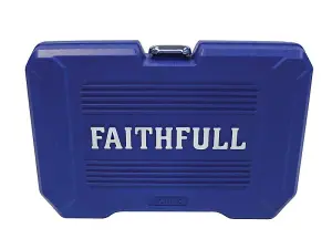 Faithfull 46-Piece Metric Socket Set with Ratchet and Accessories