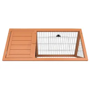 Pet Vida Triangle Wooden Pet Hutch, Guinea Pig, Bunny, Chicken Run Cage, 50 x 98 x 41