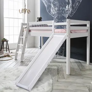 Thor Cabin Bed Midsleeper with Slide in Classic White