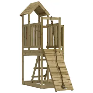 Berkfield Playhouse with Climbing Wall Impregnated Wood Pine