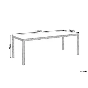 Garden Table Glass Dark Brown ITALY