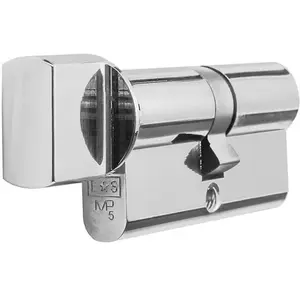 70mm EURO Cylinder Bathroom Thumb Turn Lock - Polished Chrome Twist Door Barrel