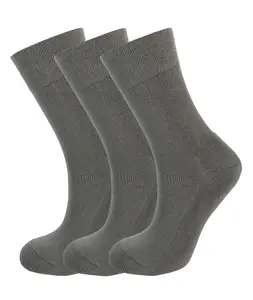 Green Bear Unisex Bamboo GREY Colour Socks-size 9-11 Cushioned Sole - Soft & Antibacterial - 3 Pack