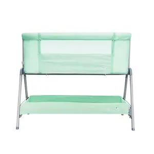 Snoozie Folding Travel Cot with Mattress Mint