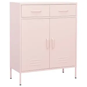 Berkfield Storage Cabinet Pink 80x35x101.5 cm Steel