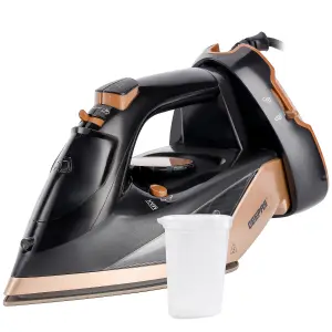 Geepas 2 in 1 Cordless Steam Iron Ceramic Soleplate Use Corded or Cordless 350ML, Black