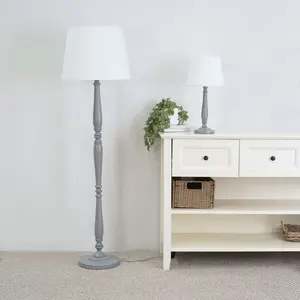 Annum Wood Table Lamp Grey / White / No