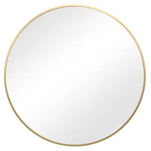 Sasheer - Round Framed Wall Mounted Mirror Gold / 60cm H x 60cm W