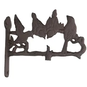 Birds Door Bell Gate Cast Iron Sign Plaque Door Wall House Post Porch Ring Shed