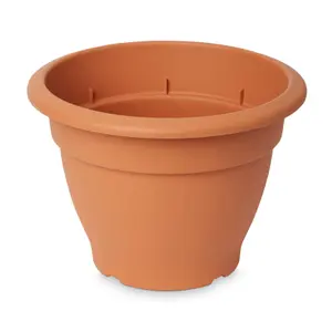 Verve Florus Brown Bell Plastic Plant pot (Dia) 30cm, (H)22cm, 9.9L