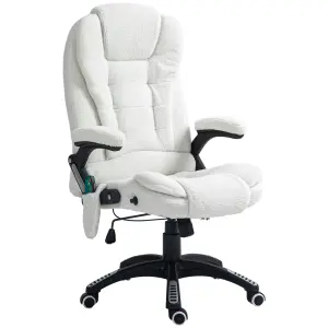 Vinsetto Office Chair w/ Heating Massage Points Relaxing Reclining White