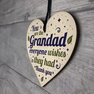 Red Ocean Grandad and Grandma Gifts Handmade Wooden Heart Plaque Grandad Birthday Chrsitmas Gift From Grandchild Gift For Him