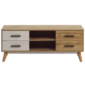 Beliani Modern TV Stand Light Wood FLORIDA