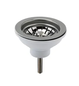 Fireclay Kitchen Sink Basket Strainer Waste - 90mm - Brushed Nickel