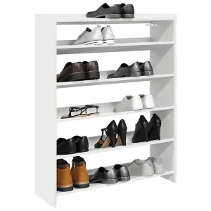 Berkfield Shoe Rack White 80x25x100 cm Engineered Wood