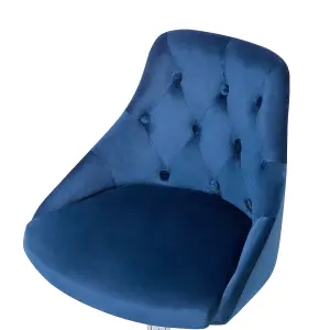 Desk Chair Velvet Navy Blue PARRISH