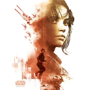 Star Wars: Rogue One Jyn Erso Canvas Print Red/Black (60cm x 80cm)