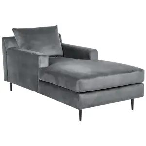 Velvet Chaise Lounge Grey GUERET