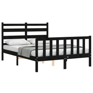 Berkfield Bed Frame with Headboard Black 120x200 cm Solid Wood