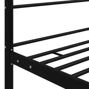 Berkfield Canopy Bed Frame Black Metal 140x200 cm