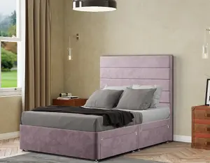 George Divan Bed 2 Drawers Floor Standing Headboard Plush Blush