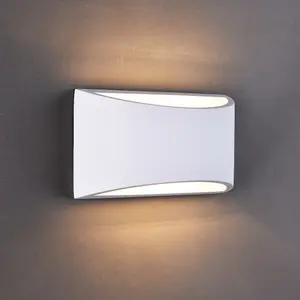 Harper Living White Art Deco Large Plaster Indoor Wall Light (30 x 14 x 10cm)