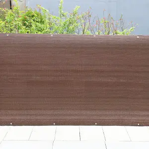 200g/m² Brown Fabric Balcony Garden Privacy Screen Windbreak Fence 1x50M