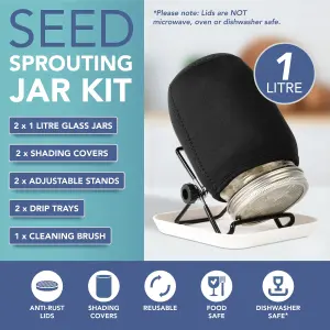 HEFTMAN Seed Sprouting Jar Kit - 2 Pack