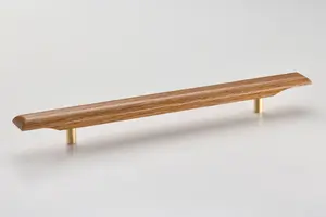 Solid Oak & Brass Handle - Stourbridge 320mm Light Oak