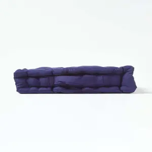 Homescapes Cotton Navy Blue Floor Cushion, 40 x 40 cm