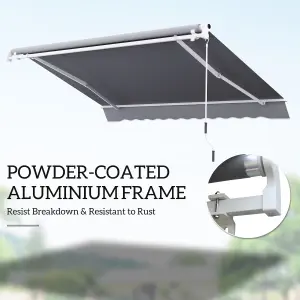 Outsunny Garden Sun Shade Canopy Patio Awning Retractable Shelter Outdoor 5 Size Grey