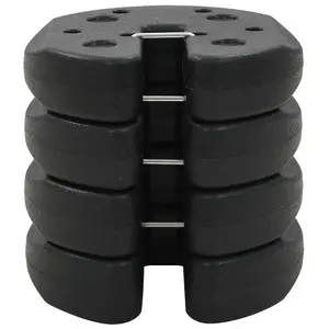 Gazebo Weight Plates Fitness Gym Essential 4 pcs Black 220x50 mm Concrete