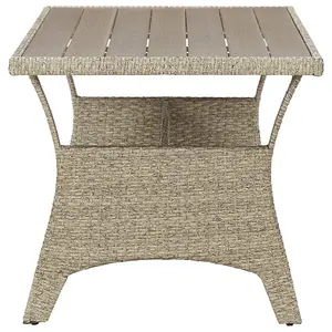 Berkfield Garden Table Grey 120x70x66 cm Poly Rattan