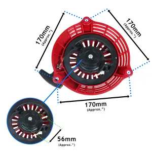 SPARES2GO Pull Cord Recoil Starter for Honda GCV135 GCV160 Lawnmower EN2000 Generators