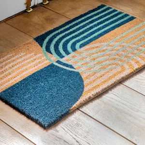 Navy Arch Coir Doormat 400X700mm