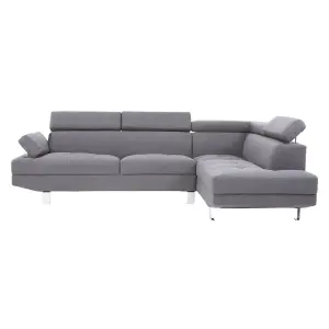 Interiors by Premier Hanover Grey Linen Corner Sofa