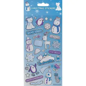 Paper Projects Reusable Sparkling Christmas Stickers Blue/White (One Size)