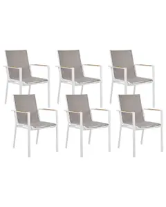 Set of 6 Garden Chairs BUSSETO Metal Grey