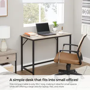 Jana Desk Light Brown/Black / 76cm H x 100cm W x 50cm D