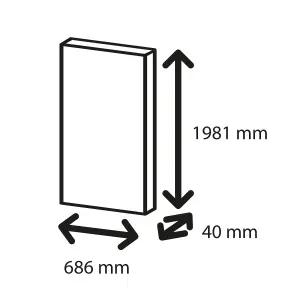 Foiled Exmoor Unglazed Flush Grey Oak veneer Internal Door, (H)1980mm (W)762mm (T)40mm