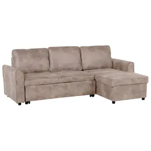 Corner Sofa NESNA Brown Faux Leather Left Hand