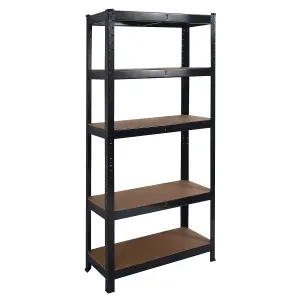 House Of Home Boltless 5 Tier Shelving Racking Heavy Duty Steel Shelf Unit Shed Garage Black