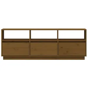 Berkfield TV Cabinet Honey Brown 140x37x50 cm Solid Wood Pine