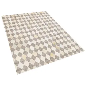 Cowhide Area Rug 160 x 230 cm Beige and Brown SESLICE